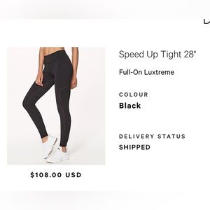 Lululemon Speed Up Tight 28”